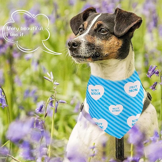 10PCS Mother's Day Dog Bandanas for Extra Large XL XXL Triangle Bibs Head Scarves for Boys Girls Grooming Accessories Costume
