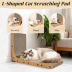 PatiencET L Shape Cat Scratcher, 26.8 Inch Cardboard Scratch Pad for Indoor Cats, Large Vertical Scratch Board, Furniture Protector