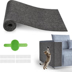 Cat Scratch Furniture Protector, 78.7''x15.8'' Trimmable DIY Self-Adhesive, Durable Corner Scratcher Couch Protectors from Cat Claws for Sofa, Tree Shelves & Scratching Posts (Dark Gray)