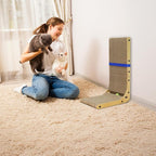 27" L Shaped Cat Scratchers for Indoor Cats, Corrugated Cardboard Cat Scratcher Pad, Vertical Scratching Board Indoor Use Protecting Furniture Scratch Pad, Cardboard Scratching with Ball Toy