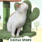 Yaheetech Cactus Cat Tree, 53.5in Cat Tower for Indoor Cats with Sisal Covered Scratching Post, Condo, Plush Perches and Fluffy Balls, Multi-Level Cat Climbing Tree Play House Activity Center, Green