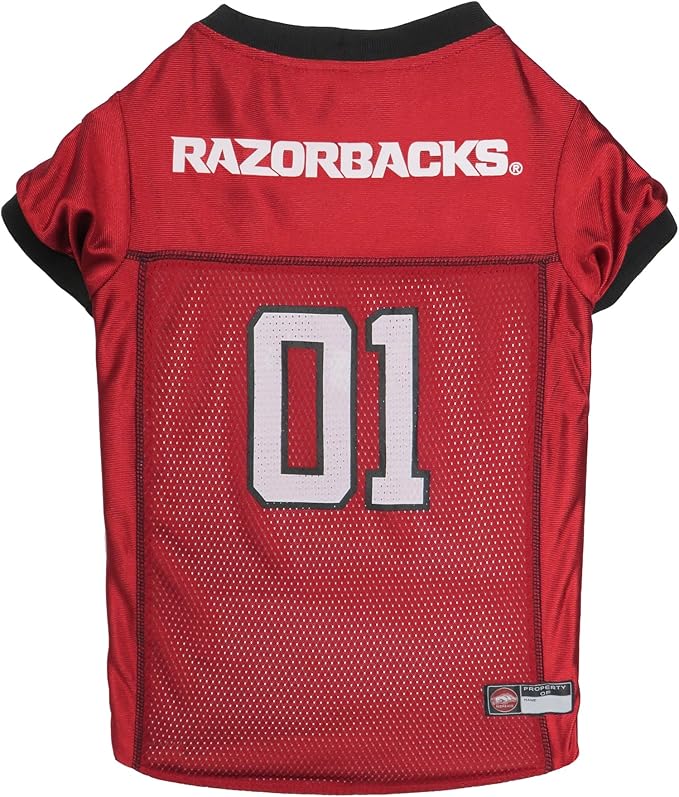 Pets First NCAA College Arkansas Razorbacks Mesh Jersey for DOGS & CATS, Small.Licensed Dog Jersey with your Favorite Football/Basketball College Team