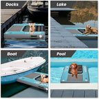 Inflatable Pup Plank Dog Float Floating Ramp Ladder for Pools Boats Docks Dog On Water Ladder Steps for Swimming Pets Up to 200 Pounds Water Bed for Human,Send Frisbee