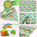 Elegant little tail Dog Bandana, St. Patrick's Day 1PC Washable Dog Scarf Female or Male Square Bib Kerchief Scarf Adjustable Pet Bandana for Medium Large Dogs