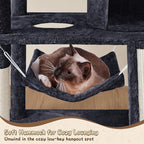 Yaheetech 63.5in Multi-Level Cat Tree Tower Condo with Scratching Posts, Platform & Hammock, Cat Activity Center Play Furniture for Kittens, Cats & Pets