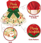Dog Christmas Outfit Cute Dog Christmas Dress with Bowknot Tulle Puppy Clothes for Small Medium Dogs Cats Boys Girls Pet Costume
