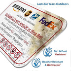Leave Packages Sign - Do Not Knock or Ring Doorbell, Dog will Bark & Baby will Cry, 6" x 9" No Rust PVC, Will Not Scratch, Easy to Mount with Included Adhesive, Made in USA by SPRYZZLE