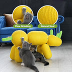 Cat Scratcher, Rhinoceros Cat Tree, Modern Design Pet Furniture, Sisal Scratching Post for Kitten & Adult Cats, Funny Cat Climb Tree Toy (Yellow)