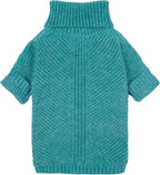Fitwarm Turtleneck Dog Knitted Sweater, Thermal Winter Clothes for Small Dogs, Boy & Girl, Dog Sweater Pullover Jumper, Pet Outfit, Teal Blue, Large