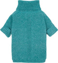 Fitwarm Knitted Dog Sweater - Thermal Winter Clothes for Small Dogs, Boy & Girl - Teal Blue, Small