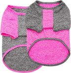 KYEESE 2Pack Dog Shirt with Sleeves, Lightweight Sun Protection Dog T Shirts for Small Dogs Girl, Breathable Pet Tank Top Reflective Dogs Clothes for Summer Outdoor Walking, Rose+Grey, L