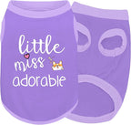 Cotton Dog Shirt with 'Little Miss Adorable' Corgi Head Print, Soft & Breathable Pet Apparel for Small, Medium, and Large Dogs, All-Season Sleeveless Vest, Cute and Comfortable Dog Outfit.Purple 4XL