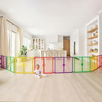 Regalo Safety 260" Super Wide Baby Gate & 8-Panel Playpen, 2-in-1 Convertible Baby Play Yard, Large Foldable Play Pen for Babies, Toddlers & Pets, Includes Wall Mount Kit, Multi-Colored