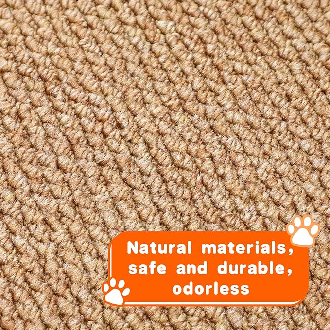 2 Pack Cat Scratcher Mat 23.6 X 15.7 Inch Natural Sisal Cat Scratching Carpet with Anti-Slip Base Rabbit Floor Scratching Pad Rug for Cats Guinea Pig Bunny Rabbit