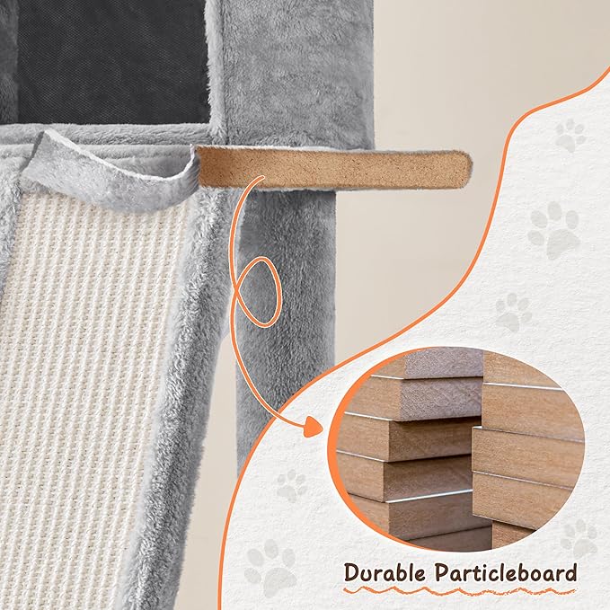 Topeakmart Cat Tower for Indoor Cats 63.5inch, Cat Furniture Condo with Scratching Posts as Kitten Activity Center