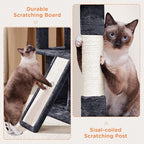 Yaheetech Cat Tree for Indoor Pets, 36in Tower Condo w/Extra Large Perch, Scratching Posts, Board, Dangling Ball, Play Structure for Kittens & Adult Cats, Graphite Gray