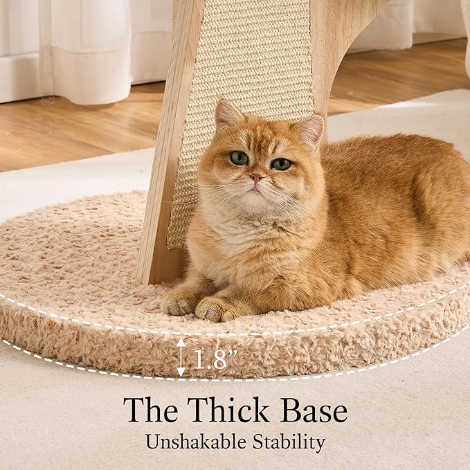 797Audio Flower Cat Tree, 48" Wood Branch Cat Tower, Pink Cloud Cat Tree with Scratching Post for Indoor Adult Cats, Luxury Cat Tree with Cozy Perches & Interactive Squeaky Hanging Toy