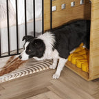 Wooden Puppy Crates for Small Dogs, Pinewood 30 inch Small Dog Crate Kennel Indoor Cage Furniture Heavy Duty, Pet House End Table for Bedroom, Living Room, Natural