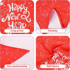 10PCS Dog Bandanas Happy New Year for Large Breed Dog XL XXL Kerchief Triangle Bibs Head Scarves for Boys and Girls Grooming Costume
