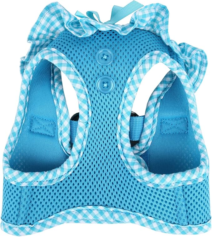 Puppia Vivien Vest Dog Harness Step-in All Season Mesh Cute No Pull No Choke Walking Training for Small Dog, Sky Blue, Medium