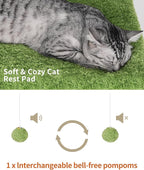 FourFurPets 43.7in 3-Tier Modern Cat Tree Tower Condo, Cat Scratch Posts for Indoor Cats, Big Plate, Two 19.7in Full Sisal Scratching Posts, White
