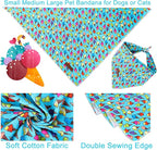 Summer Dog Bandana, Hawaii Bandana for Small Medium Dog, Cute Blue Puppy Bandana, Cotton Adorable Pet Triangle Bid Scarf Kerchief for Girl Boy Dogs or Cats