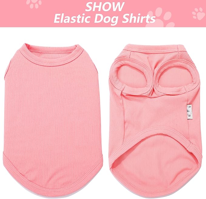 2 Pack Dog Clothes for Small Dogs Summer Dog Shirt Vest Girl Boy Lightweight Puppy T-Shirts Blank Soft and Cool Pet Clothing Sleeveless Medium Large Dog Outfit (Purple+L-Pink, XX-Large)
