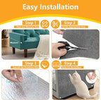 Cat Scratch Pad for Wall,Cuttable and Adhesive Cat Scratching Mat,Fun Interactive Scratcher,Cat Scratch Furniture Protector (Light Gray,39.3×15.8inch)