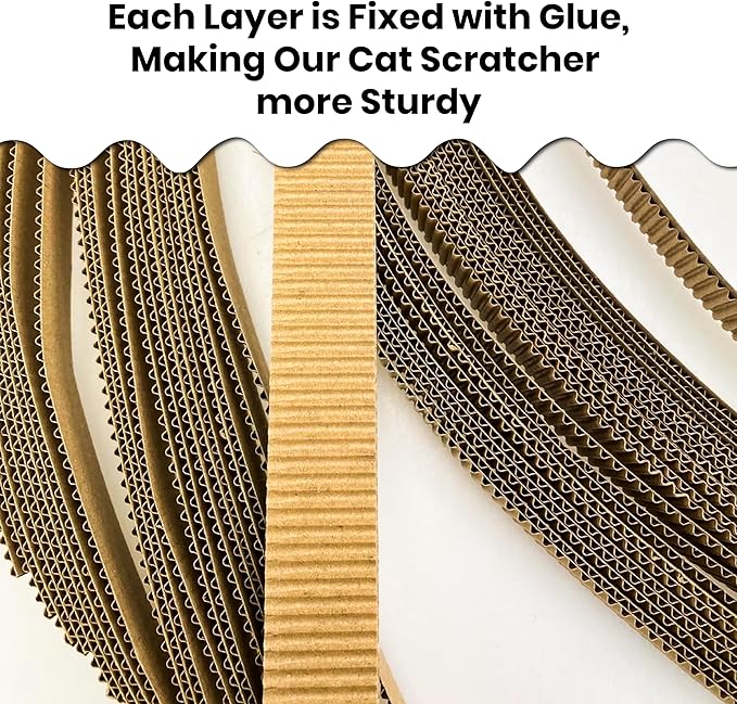Scratch and Spin Cat Scratcher Replacement Pads for Active Play, Natural Recycled Corrugated Cardboard, Supports Pet Behaviors, Relieves Stress - 5 Count