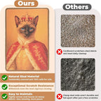 Sisal Cat Scratcher Mat, Cat Wall Scratcher for Indoor Cats, 23.6x15.7 Inch Cat Scratch Pad with Hook & Loop, Wall Mounted Cat Scratching Post to Protect Couch and Carpet（Radiant Cat）