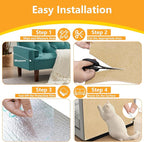 Cat Scratch Pad for Wall,Cuttable and Adhesive Cat Scratching Mat,Fun Interactive Scratcher,Cat Scratch Furniture Protector (Khaki,39.3×15.8inch)