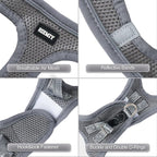 YIMEIS Dog Harness and Leash Set, No Pull Soft Mesh Pet Harness, Reflective Adjustable Puppy Vest for Small Medium Large Dogs, Cats (Gray, X-Small (Pack of 1)