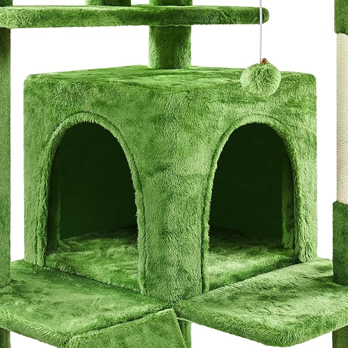 Topeakmart 70in Cat Tree Tower for Inddor Cats with 3 Cozy Platforms 2 Condos and Ladder Cat Activity Center for Kittens