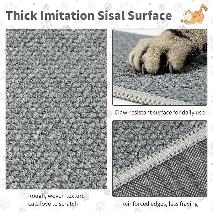 71" X 15.8" Thickened Cat Wall Climbing Carpet, Extra Large Cat Wall Scratcher Mat Tall Durable Wall Mounted Climbing Cat Scratcher with 16 pcs Fixed Nails for Indoor Furniture Couch Sofa Protection
