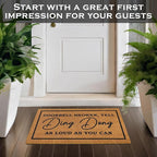 MAINEVENT Ding Dong Doorbell Door Mat 30x17 Inch, Doorbell Broken Welcome Mat for Covered Outdoor Area, Door Bell Broken Yell Ding Dong Doormat, Coir Welcome Rug Funny
