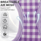 AIITLE Small Dog Harness with Leash – Soft Breathable Mesh, Plaid Pattern & Reflective Strips – Ideal for Training, Running & Party Outings (S, Purple)