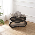 CSR1014A Suvi 26" Modern Cardboard Infinity 2-in-1 Lounge Bed Cat Scratcher with Catnip, Ink