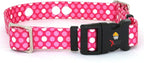 Extreme Dog Fence Replacement Containment and Training Collar Strap for MostUnderground Electric Dog Fence Brands - Pink Dots (Medium: 13" - 18" x 3/4")