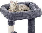 Topeakmart Cat Tree Cat Tower for Indoor Cats, 34.5in Cute Cat Tree Activity Center with Condo & Scratching Post, Multi-Level Cat Climbing Tower Play House w/Large Perch, Platform, Basket for Kitten