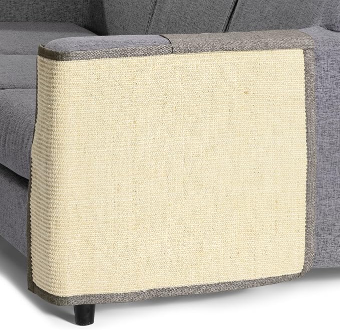 Navaris Cat Scratch Mat Sofa Protector - Natural Sisal Furniture Protector Scratching Pad for Cats - Scratch Carpet for Couch, Sofa, Chair