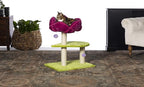 Prevue Pet Products Flower Garden Cat Tree - Multi-Level Indoor Cat Tower with Scratching Posts, Includes Hanging Toys and Play Areas, Plush Bed & Scratching Posts - Green and Pink