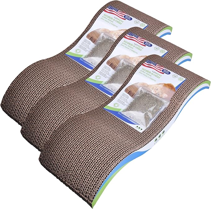 Van Ness Pets Scratch-N-Relax Cat Scratch Pad and Lounger (Pack of 3)