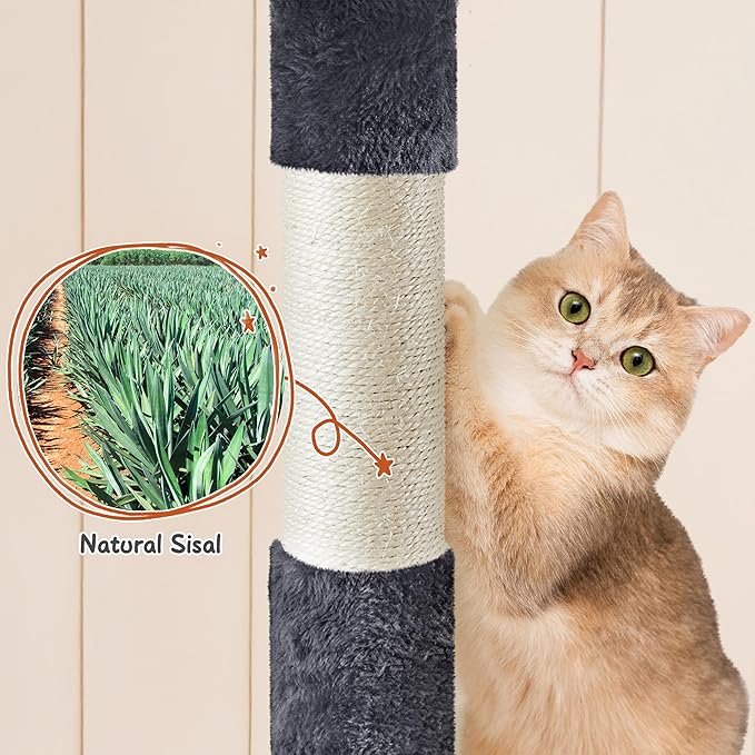 Topeakmart Cat Trees and Cat Towers for Large Inoor Cats, 76.5'' Extra Big Cat Tree with Scratching Posts, Cozy Perches, Warm Condos for Indoor Kittens Play & Rest