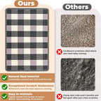 Cat Scratcher Mat, 23.6x15.7 Inch Natural Sisal Cat Scratch Pad, Horizontal Cat Scratching Pad Rug for Indoor Cats with Sticky Tapes, Protect Couch & Carpets（Black White）