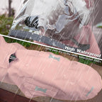 Dog Raincoat,Waterproof Rain Poncho with Hoodie, High Reflective Adjustable Pet Rain Jacket with Leash Hole for Small Medium and Large Dogs (Pink, Large)
