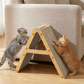 Cat Scratcher Cardboard with Wood Frame, 3-in-1 Vertical & Horizontal Scratching Pad, Reversible Cat Scratch Board, Durable Furniture Protector for Kittens & Small Cats
