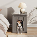 Fancyango Outdoor & Indoor Dog House for Weatherproof and Stylish Furniture, Dog House Outdoor, Multi - Use for Small and Medium Dogs (Grey, 17.7" L × 22.8" W × 21.7" H)