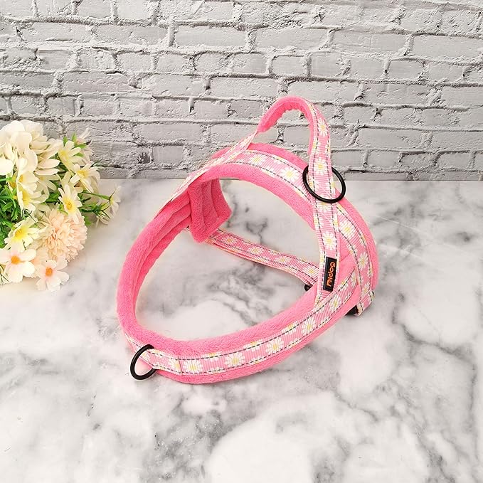 Didog No Pull Dog Harness with Soft Padded, Easy Walk Dog Harness with Quick Release Buckle, Adjustable & Reflective Pet Harness with Soft Padded for Small Medium Dogs (S:Chest 19-22", Pink)