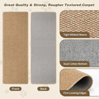 FHTONGE 39.4x15.8 Thickened Cat Wall Climbing Carpet with 16 Fixed Nails, Extra Large Tall Cat Scratch Pad for Wall, Wall Mounted Climbing Cat Scratcher for Furniture Couch Sofa Protector(Camel)