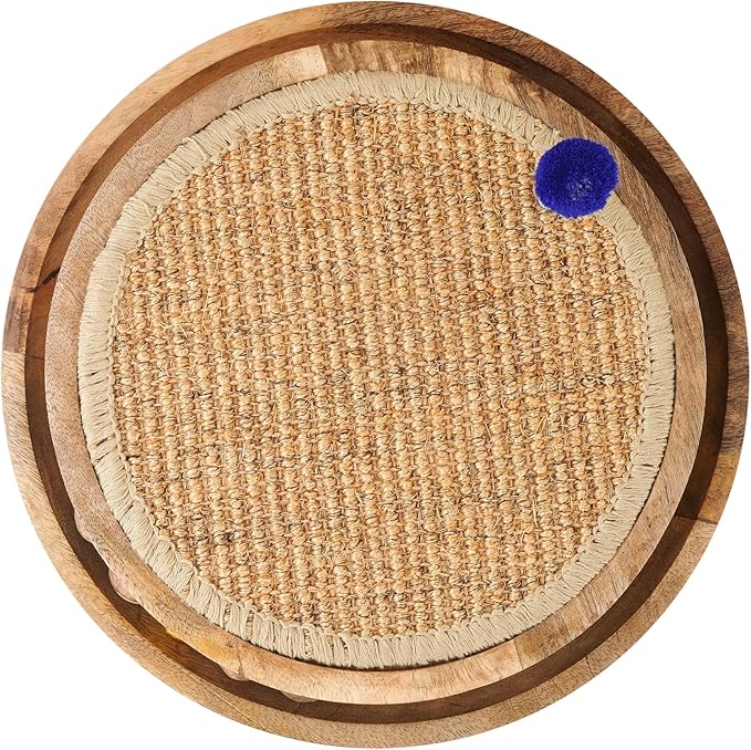 Cat Scratching Pads Interactive Cat Toys Natural Sisal Toys with Interactive Play Balls – Indoor Cat Scratcher Post for Furniture Protection, Exercise & Stress Relief 12.5 x 12.5 x 3
